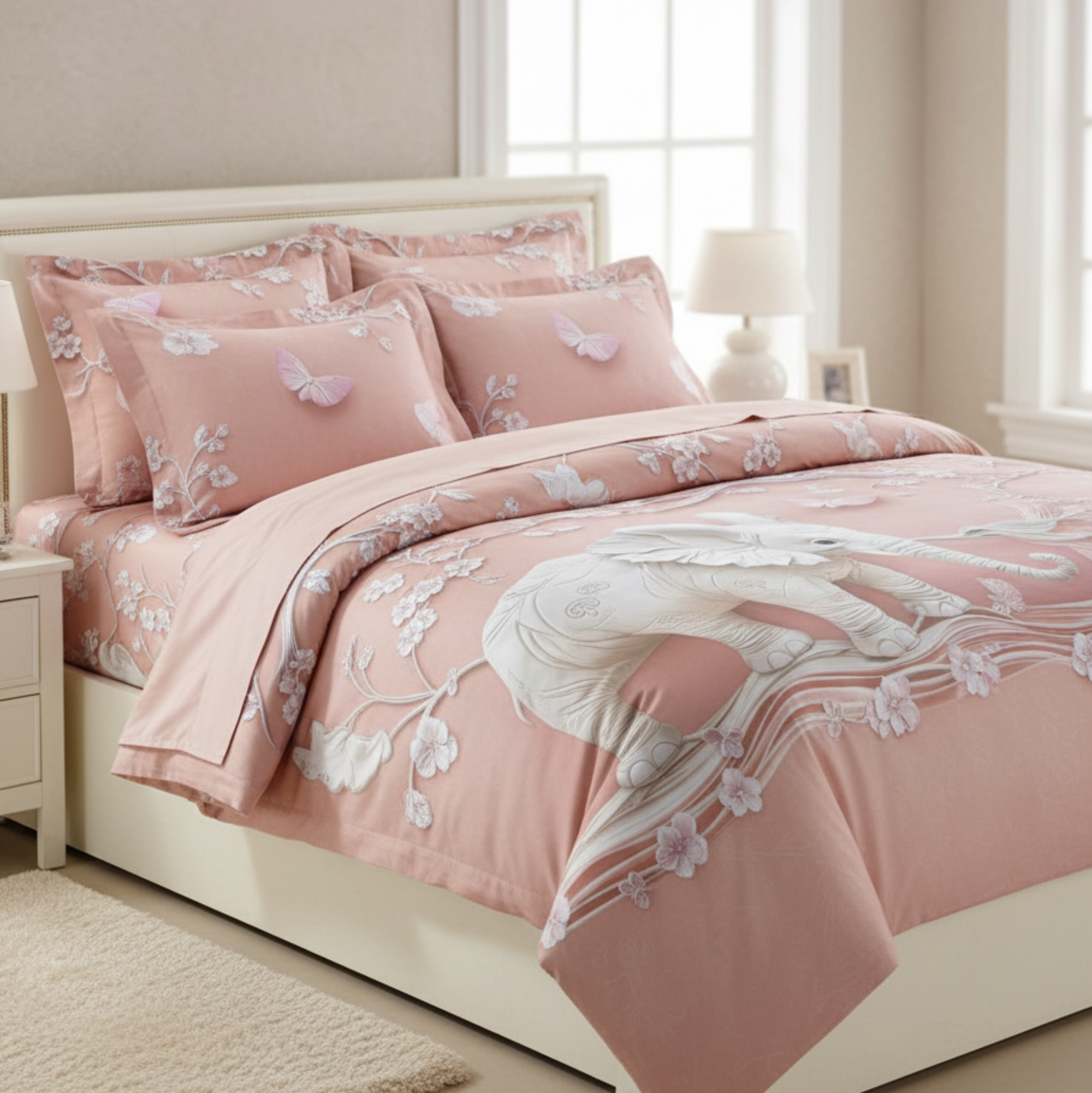 3D elephant bedsheet and pillow set