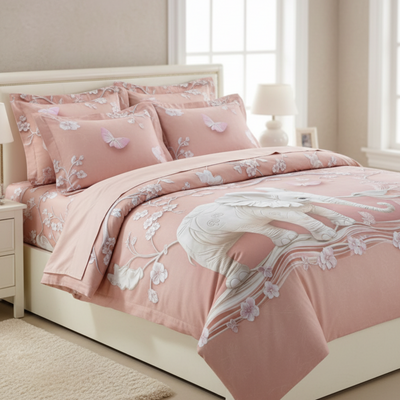 3D elephant bedsheet and pillow set
