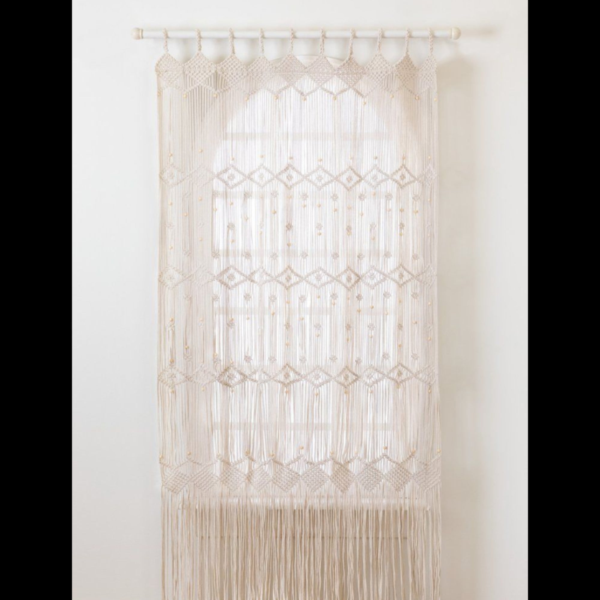 Ranjhol Wooden bead Macrame curtain