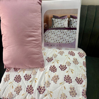Ultra Premium Comforter Set – Floral Print & Dusty Rose | 400TC Cotton