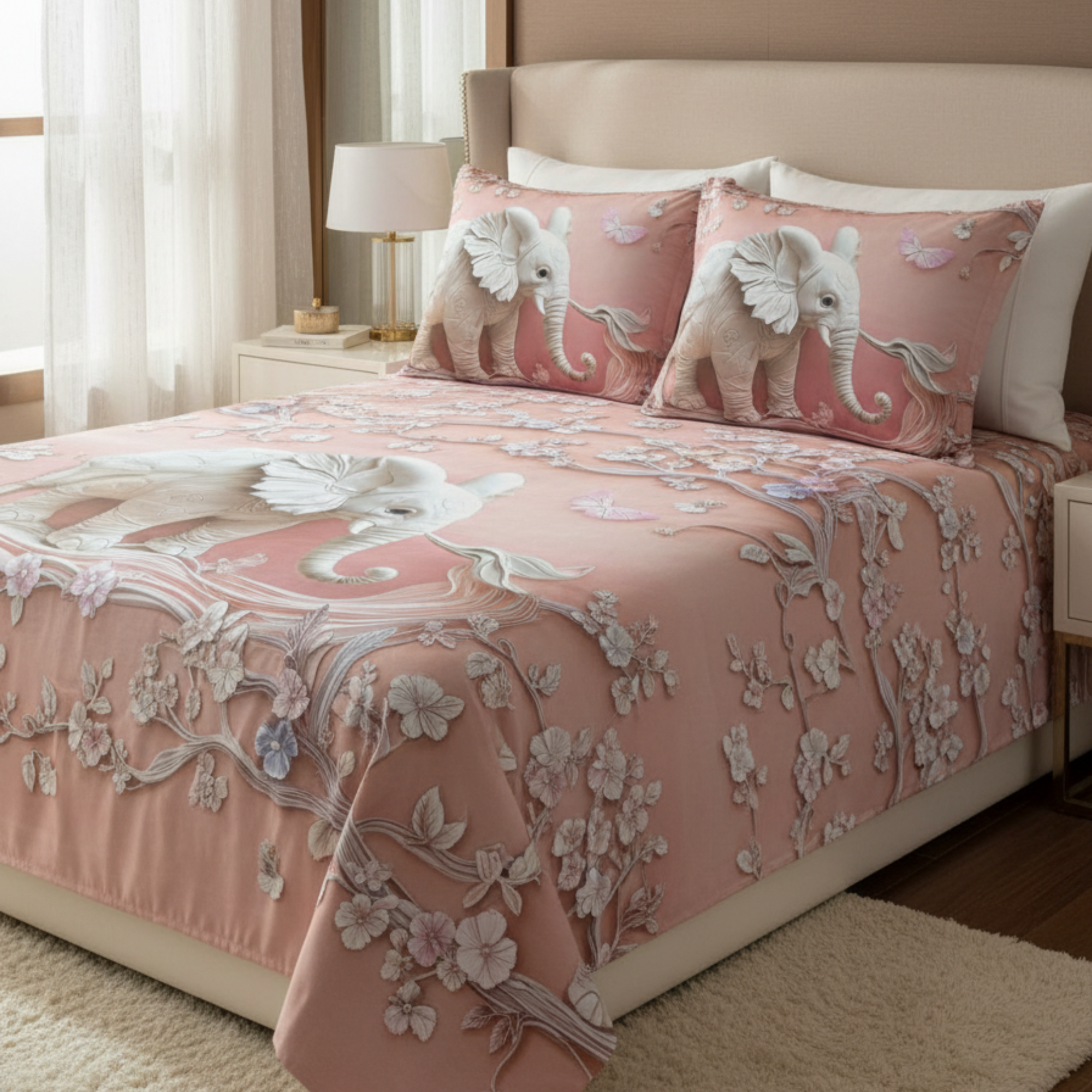 Elephant bedsheet with 2 pillow covers