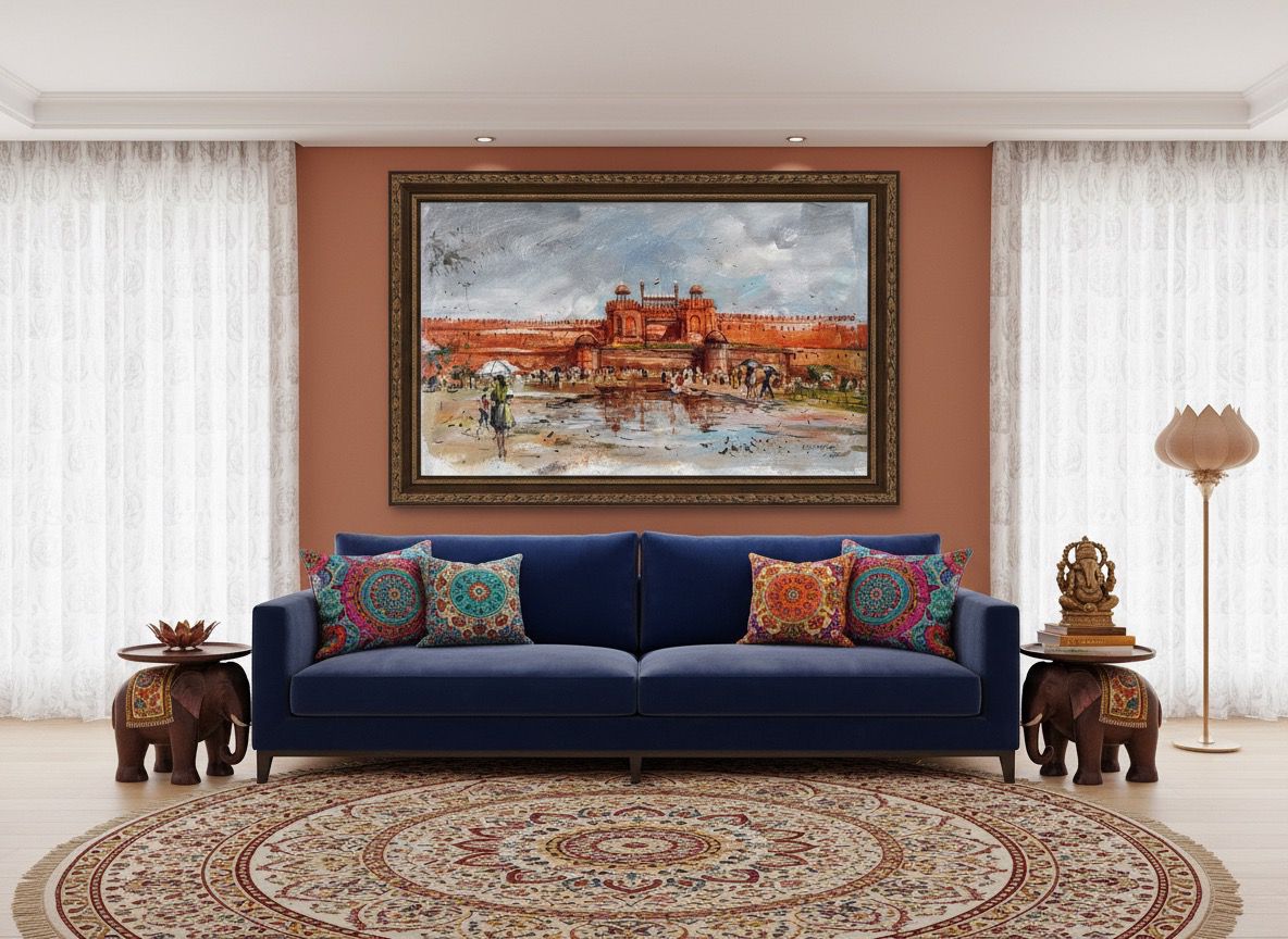 Flag Hoisting with Monsoon Reflection at the Red Fort