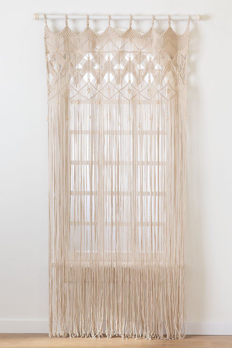 Hawa Parda Macrame curtain with wooden beads