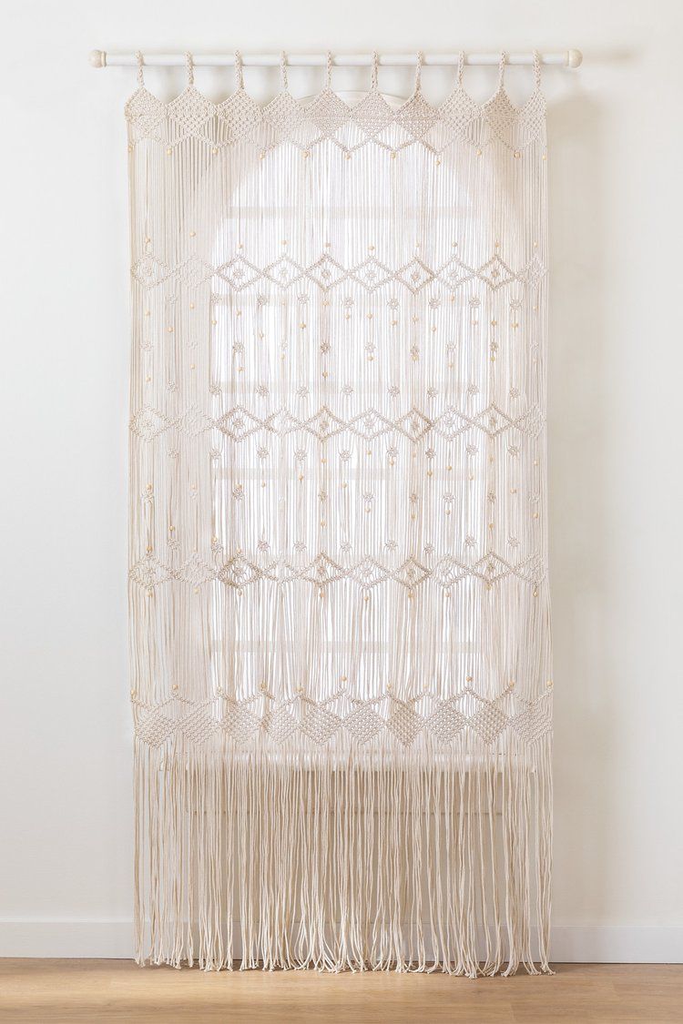 Ranjhol Wooden bead Macrame curtain