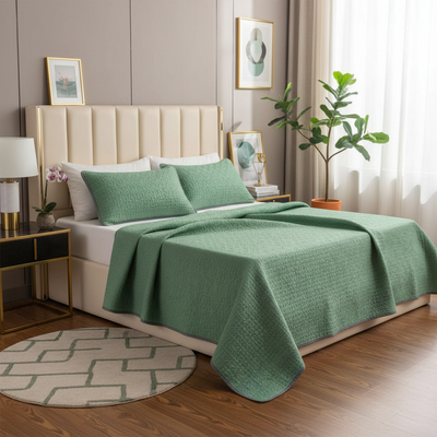 Green Quilted Bedding